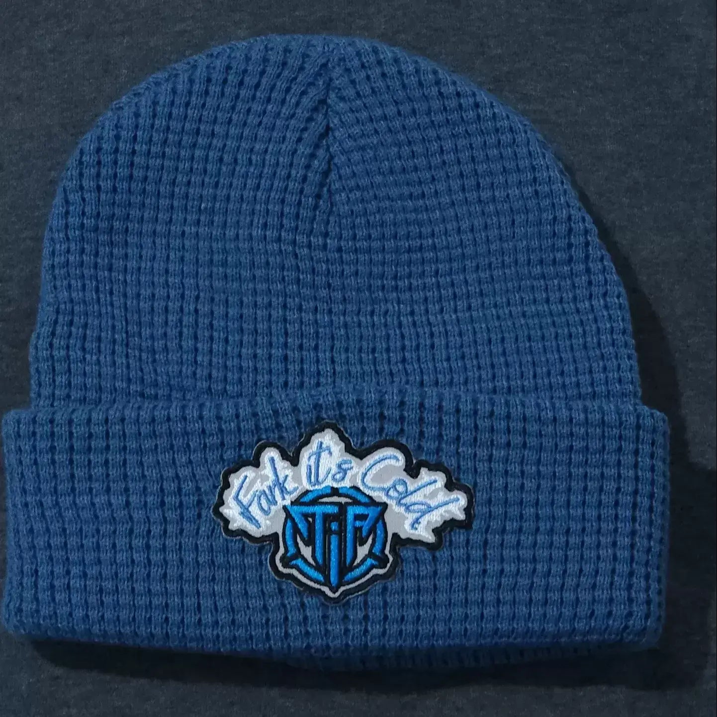 'Fark it's Cold' Beanie - Slate Blue image