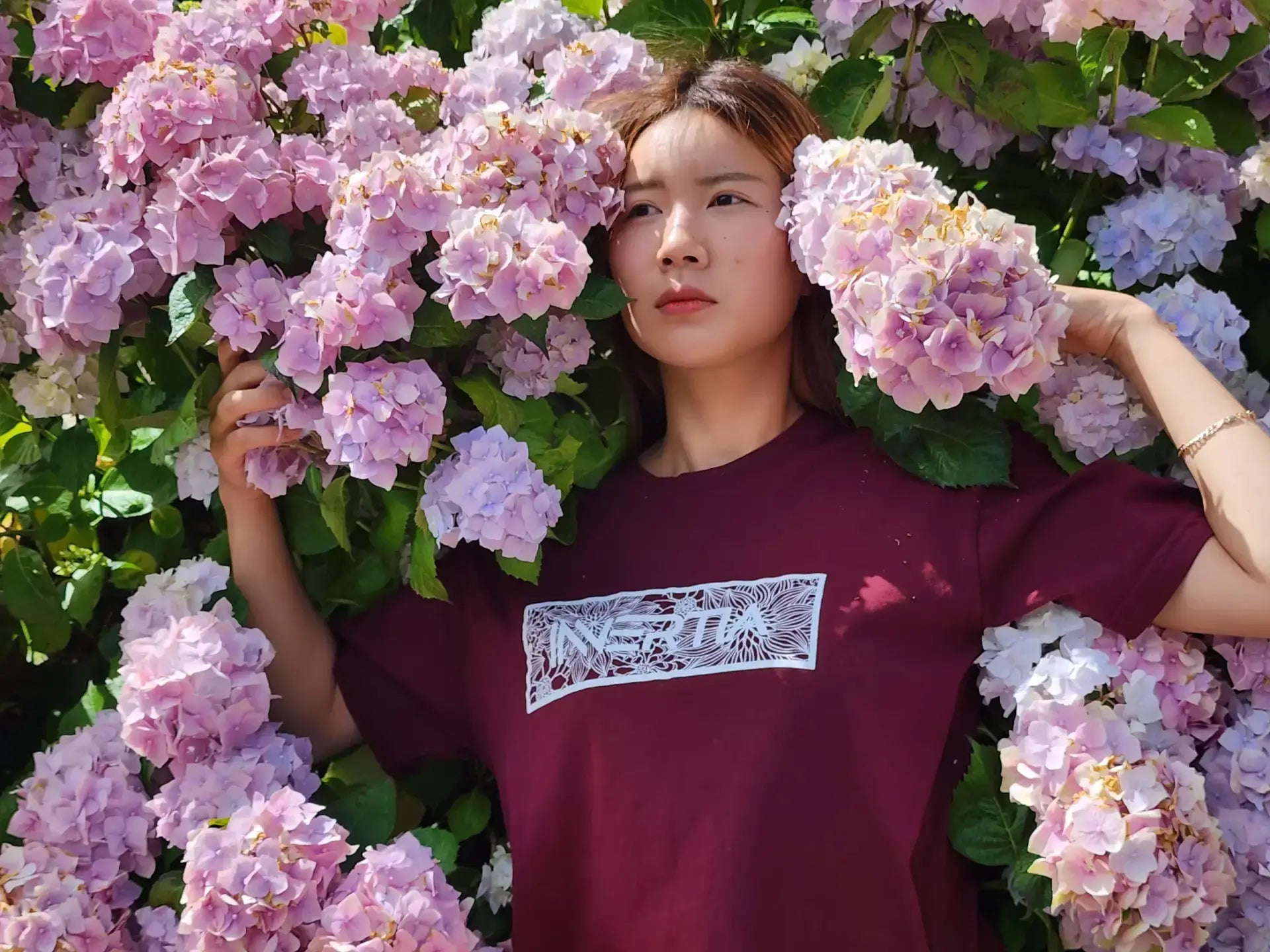 Floral Tee (Maroon) image 0