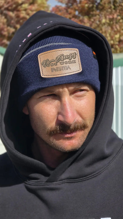 'No Excuses Just Work' Beanie - Navy image